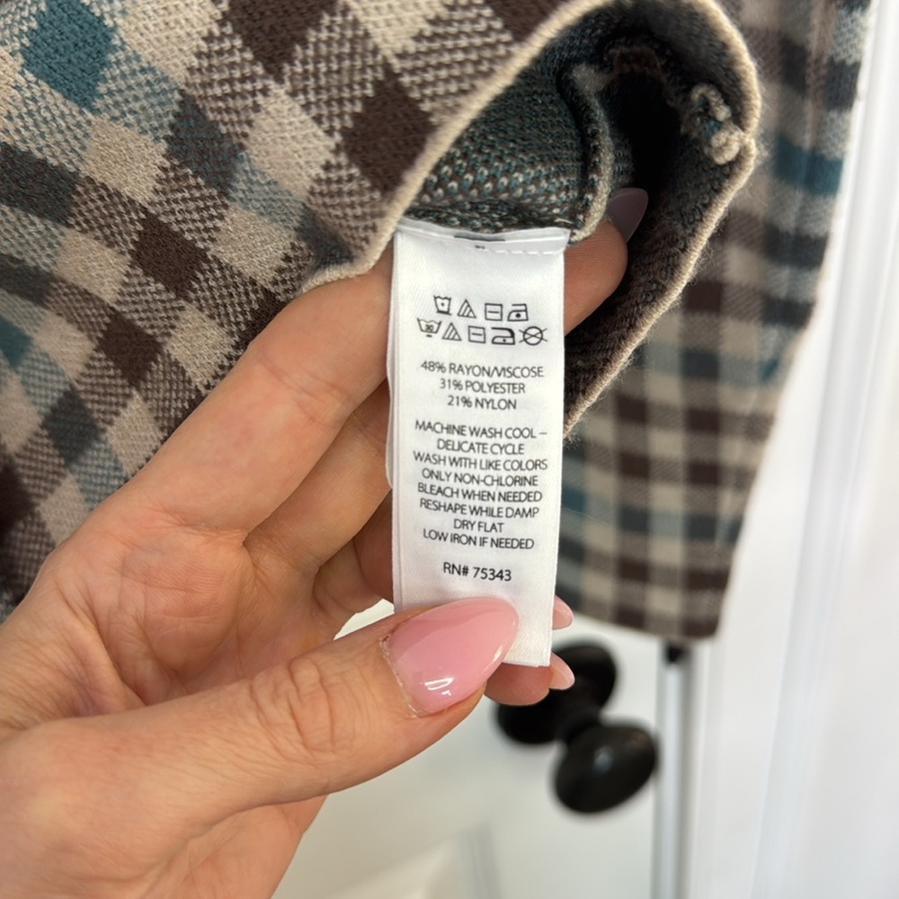 Rachel Zoe Plaid Jacket - Brown, Blue, Cream - Picture 7 of 7